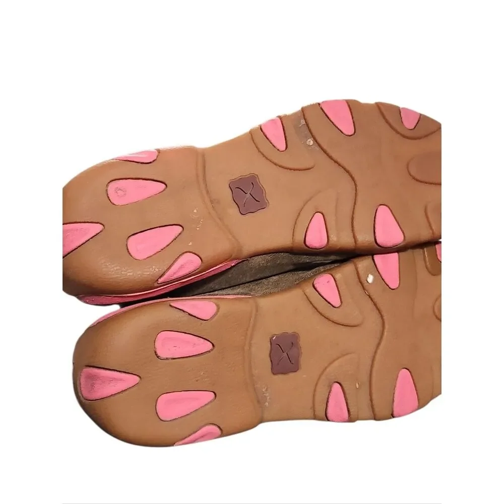 Twisted X Youth Girls' Brown Breast Cancer Moccasin Boots - Moc Toe Size 5.5 M